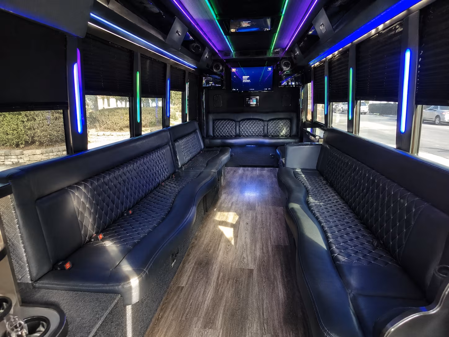 danbury 15 passenger party bus interior