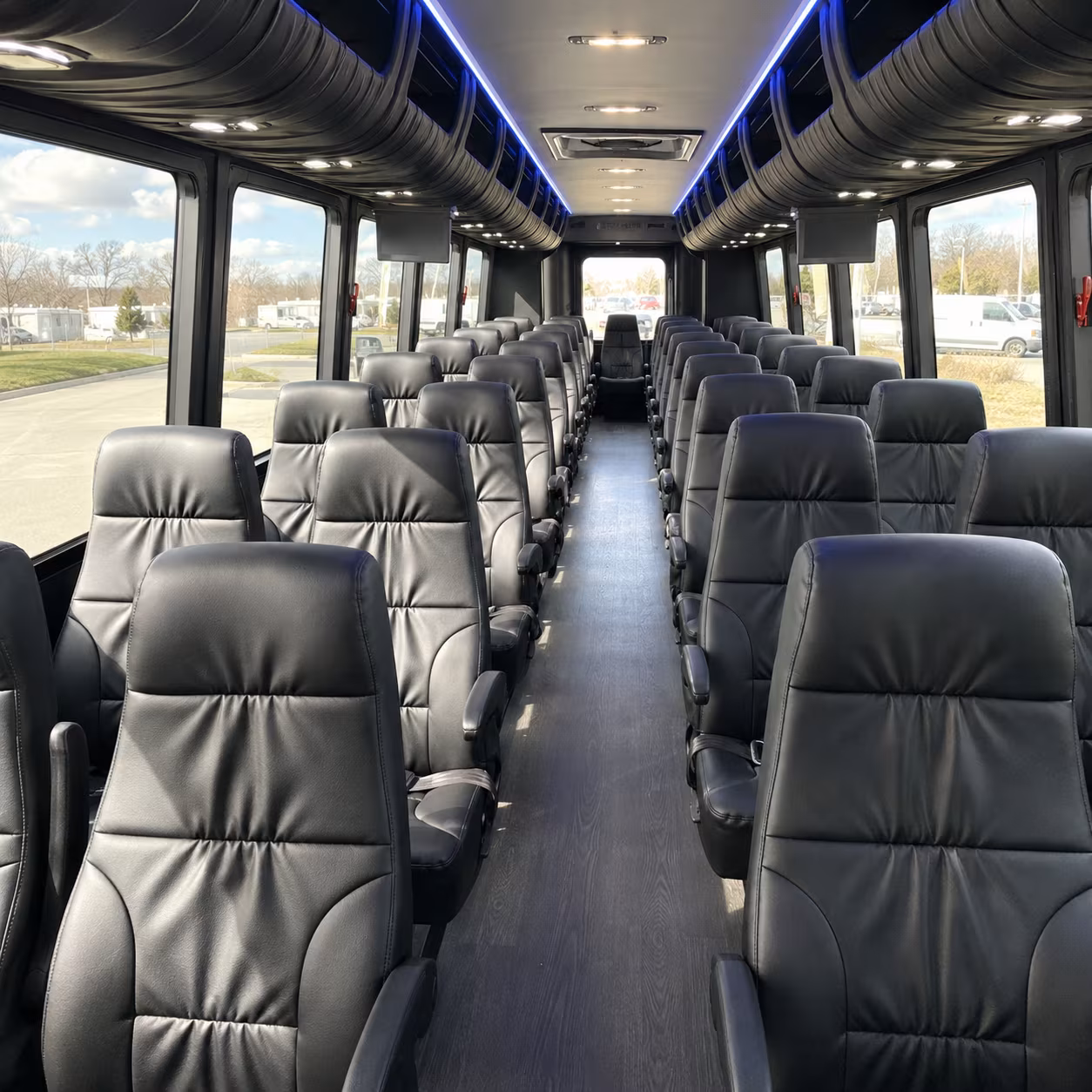 danbury 25 passenger minibus inside