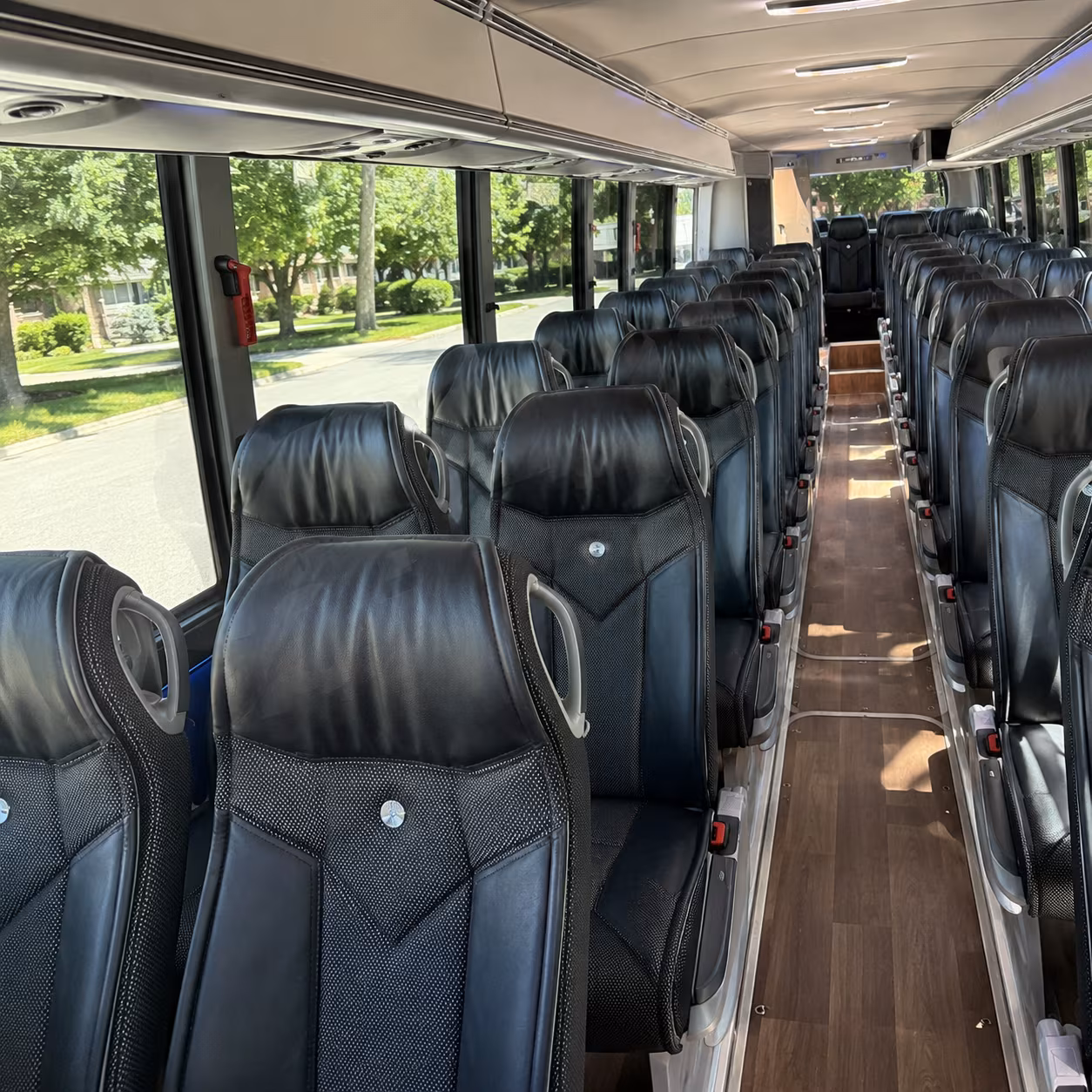 danbury 40 passenger charter bus inside