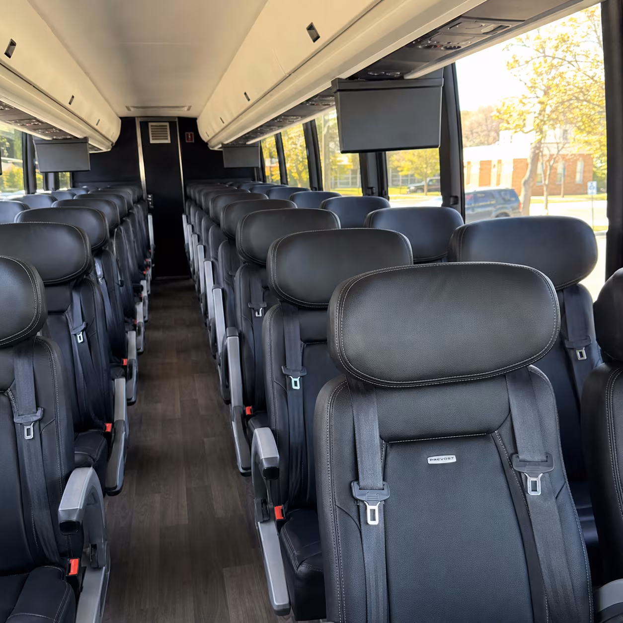 danbury 45 passenger charter bus inside