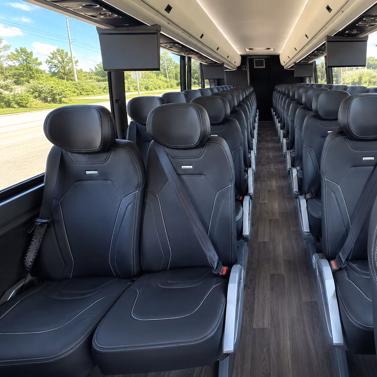 danbury 47 passenger charter bus inside