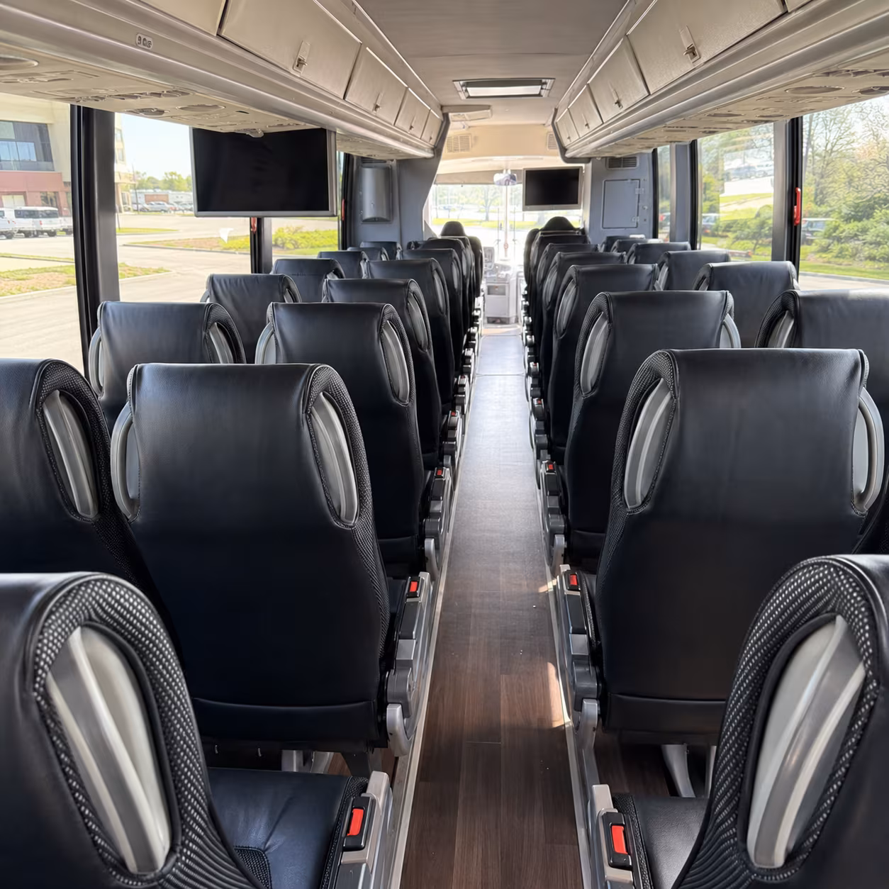 danbury 56 passenger charter bus inside