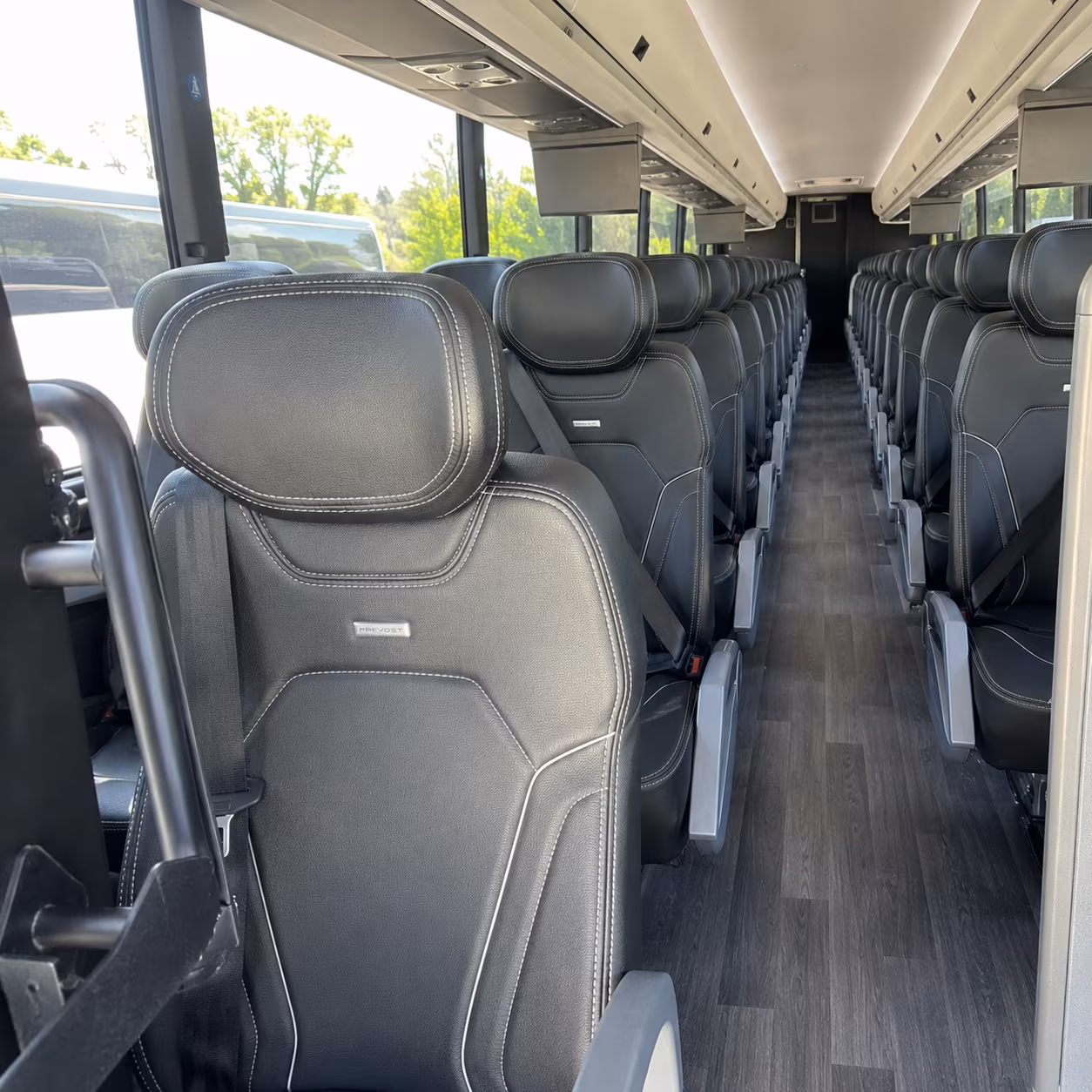 danbury charter bus inside
