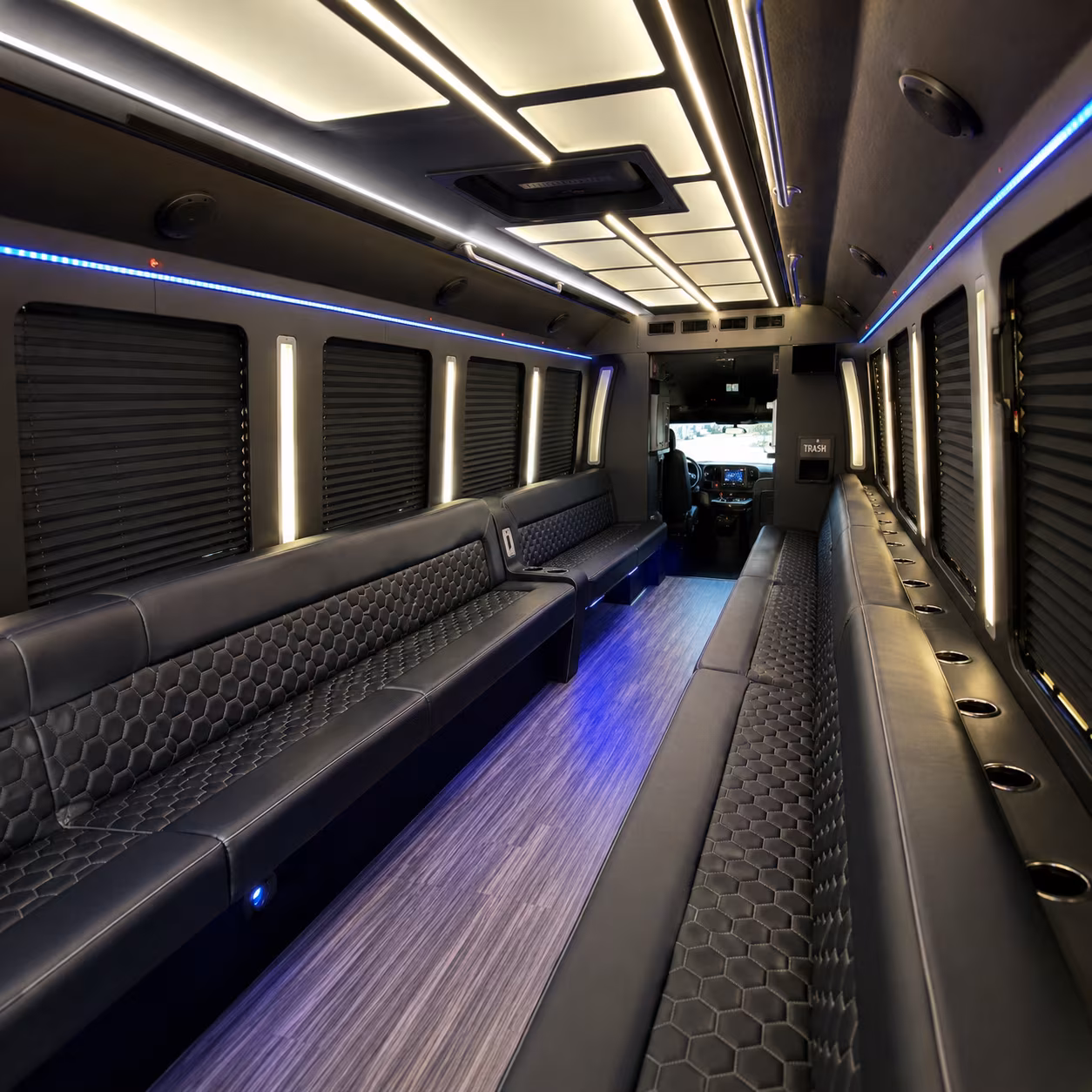 danbury party bus interior